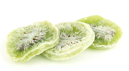 Fototapeta na wymiar Dried tasty kiwi isolated on white