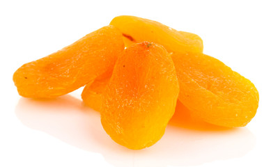 Fototapeta na wymiar delicious dried apricots isolated on white