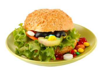 Conceptual image for nutritional care:assorted vitamins and
