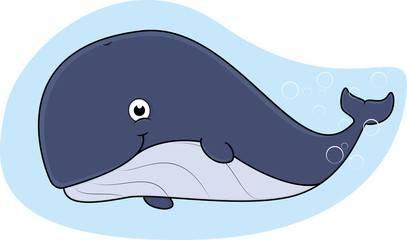 Naklejka premium Illustration of Happy Whale Vector