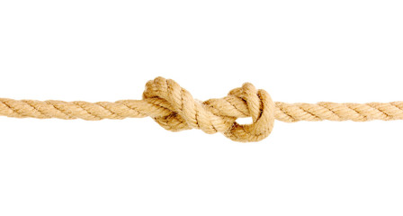 Rope with knot isolated on white