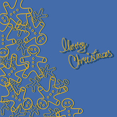 Christmas background with gingerbread man