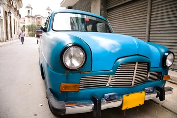 Fotobehang Cubaanse oldtimers Oude auto, Havana, Cuba