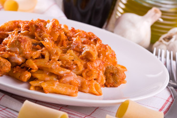 Oven baked pasta.