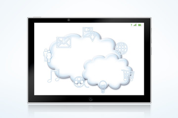Tablet Computer mit Wolke auf Screen