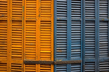 Close-up of wooden shutters