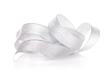 Silver sparkling christmas ribbon