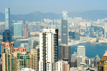 China, Hong Kong cityscape from the Peak