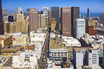Fototapeta premium view from the rooftop to the city of San Francisco