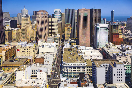 view from the rooftop to the city of San Francisco