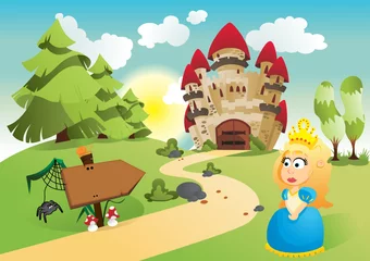 Peel and stick wall murals Castle The princess and her kingdom