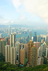 Fototapeta premium China, Hong Kong cityscape from the Peak