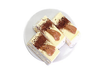 Sponge cakes with  . Isolated