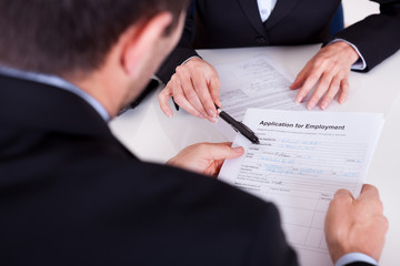 Employment interview and application form