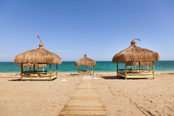 Beach lounge on the beach