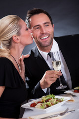 Romantic couple at the restaurant