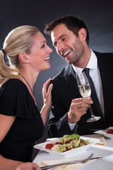 Romantic couple at the restaurant