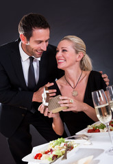 Romantic couple at the restaurant