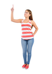 Isolated casual woman