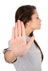 Isolated business woman