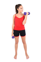 Isolated fitness woman