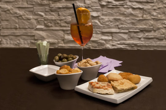 Appetizer and drink