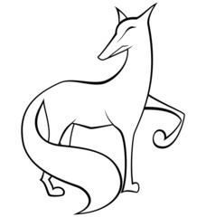 Black and white fox vector