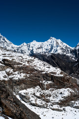 Mountain range view from Renjo pass in Himalaya