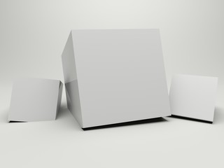 Three White Boxes Backdrop