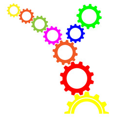 meshing  gear on white background,industrial driving