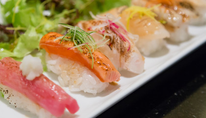aburi nigiri sushi japanese food