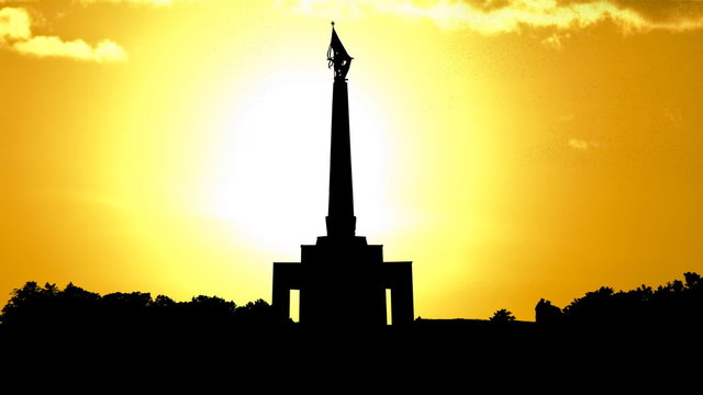 Slovakia Slavin memorial Bratislava golden sunset