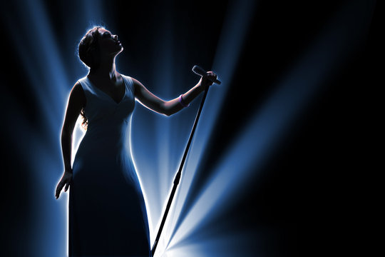 Female singer on the stage