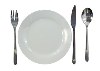 Table appointment-dishware on white background.