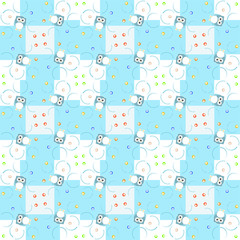 Seamless pattern with cute owls