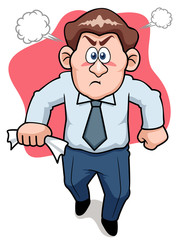 illustration of Angry business man
