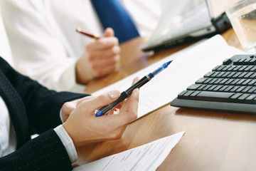 A businessgroup working at the table