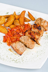 Grilled kebab pork meat