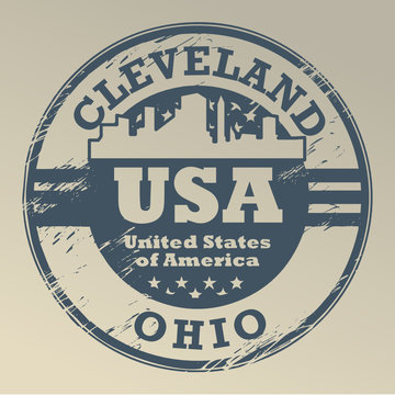 Grunge stamp with name of Ohio, Cleveland, vector