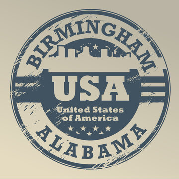 Grunge stamp with name of Alabama, Birmingham, vector