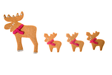 Decorated homemade gingerbread cookies