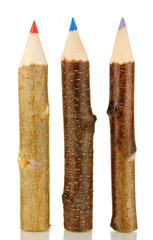Colorful wooden pencils isolated on white