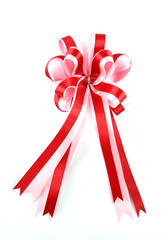 Red and pink ribbon with isolated background.