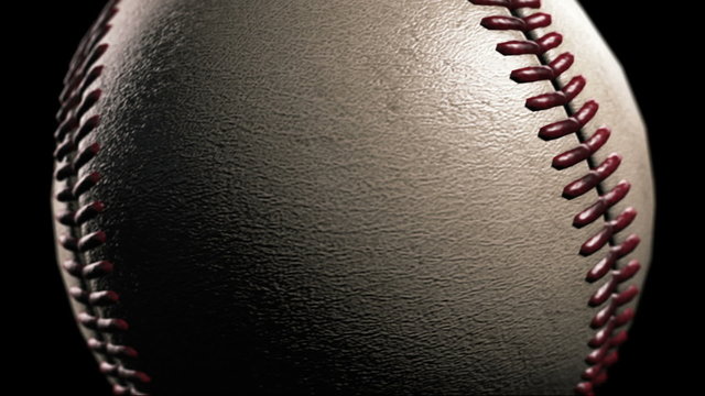 Baseball, Rotation on black background, loop