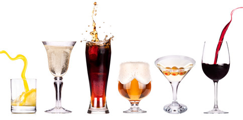 different images of alcohol isolated