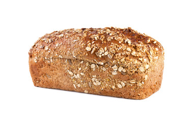 whole wheat bread, isolated on white background