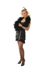 Beautiful girl in a festive retro.