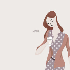 illustration with Coffee-Girl