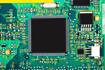 Computer motherboard closeup
