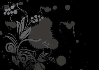 Abstract background with flower and blots